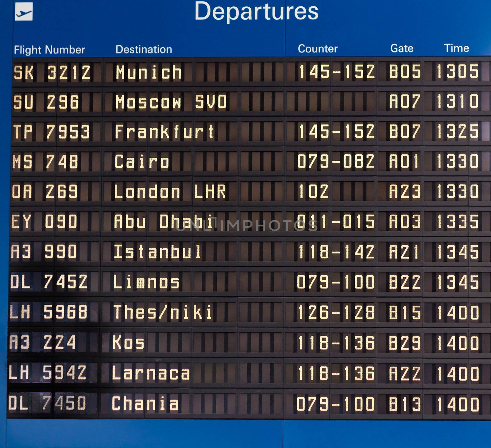 Airport departures information board by PiLens