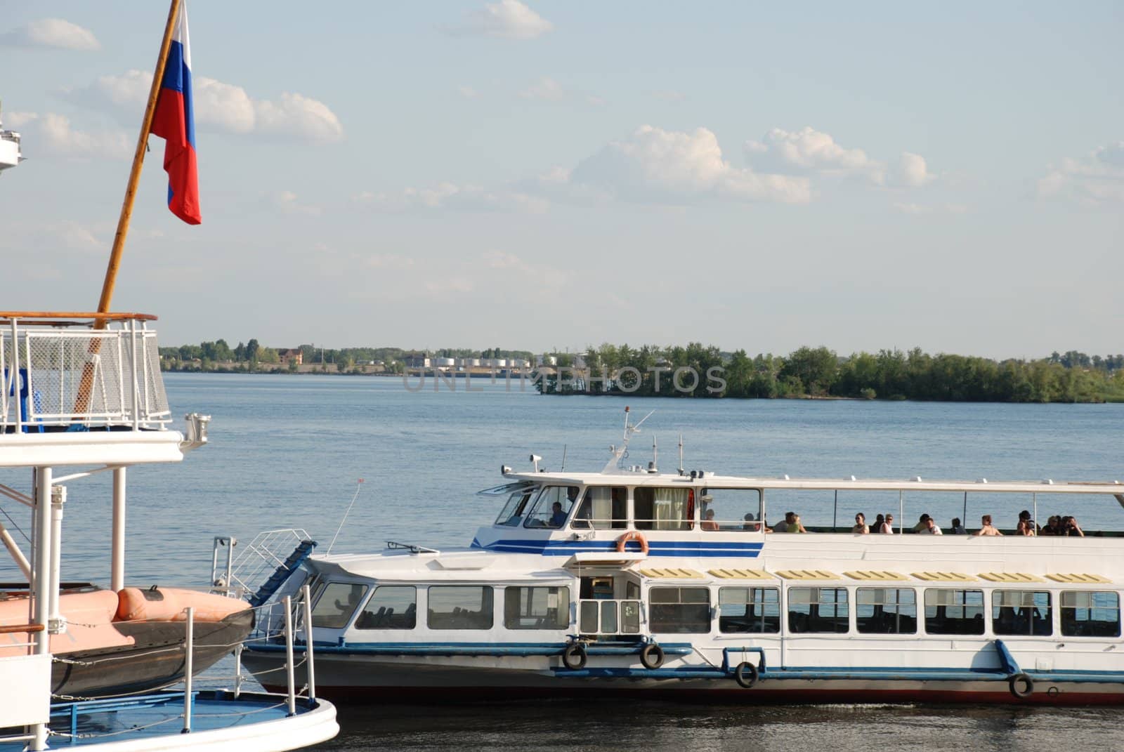Recreational ship on the Volga river 