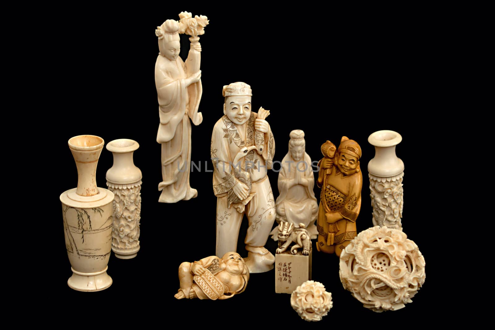 Ivory figurine china japan by GunterNezhoda