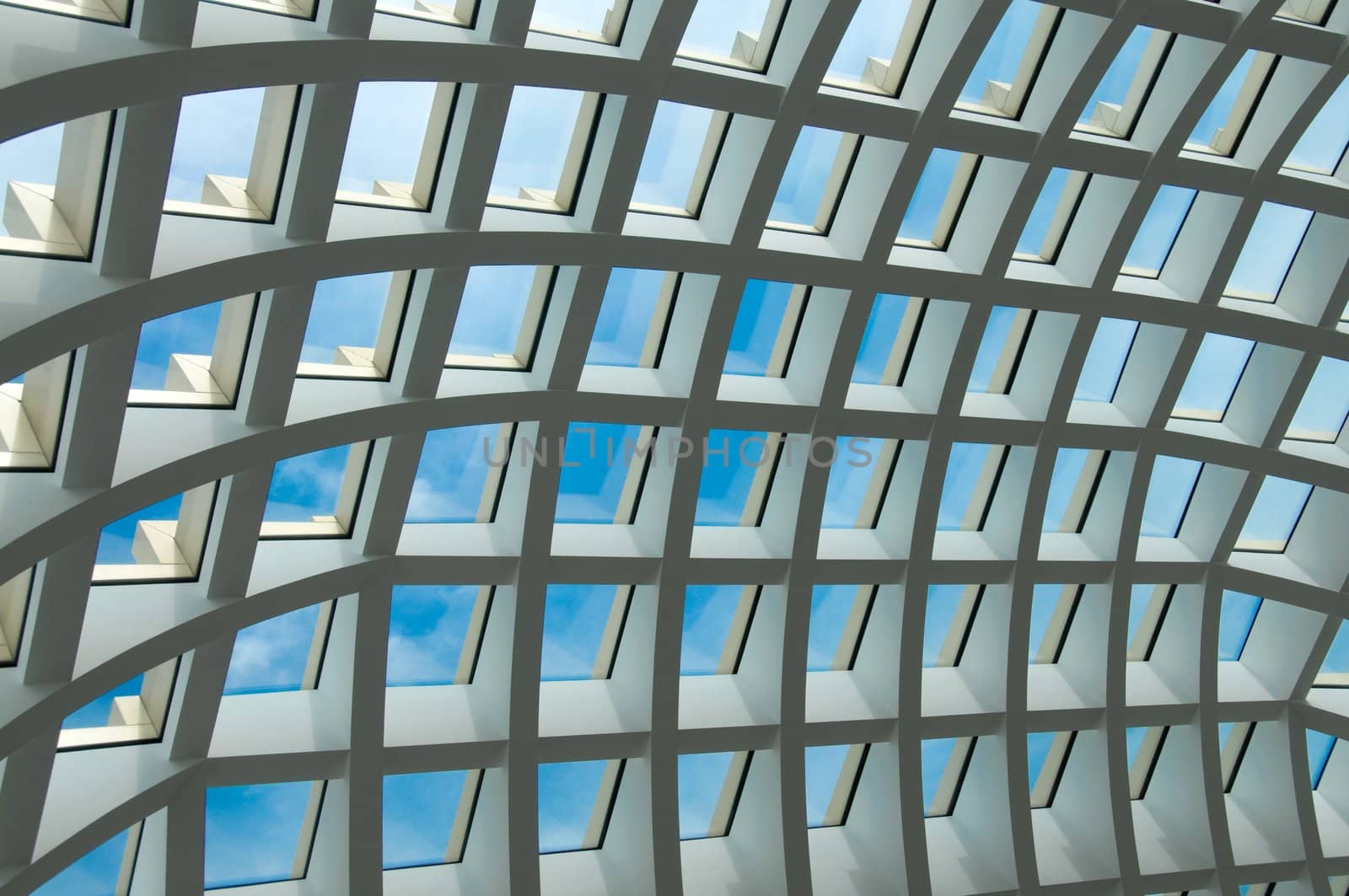 Ethmoid roof of glass, concrete and metal.