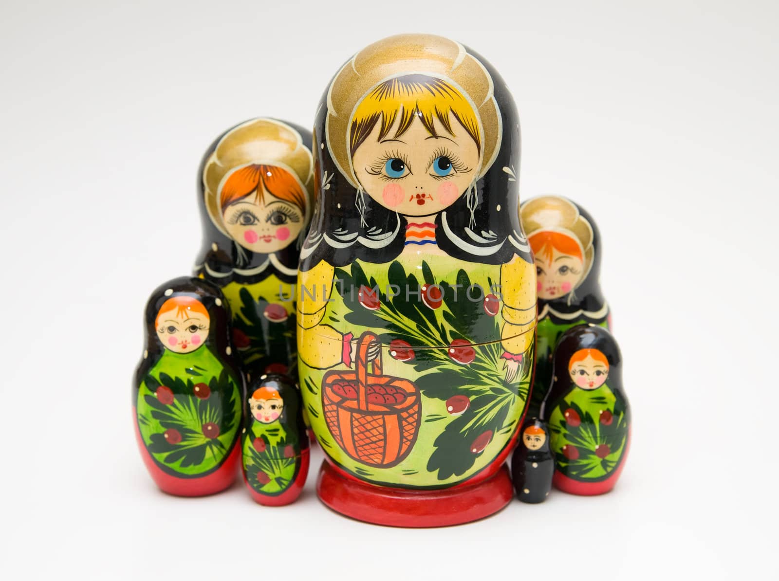 russian matryoshka doll on white background