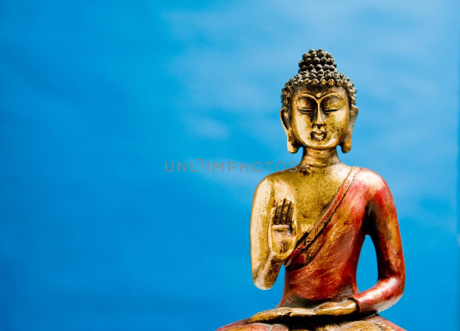 Buddha statue in a meditation position with a zen state of mind