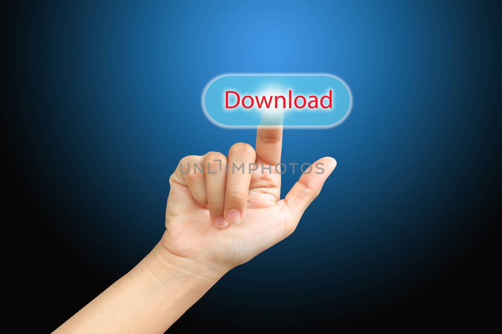 Business  press finger on   download button  by rufous