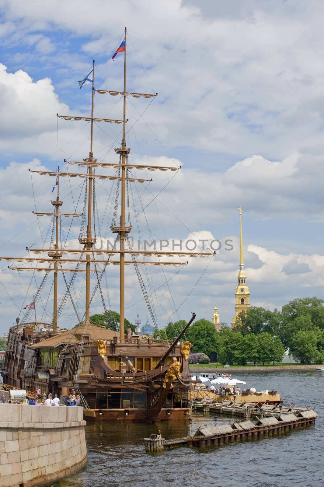 View on Neva river in Sankt Petersburg, Russia