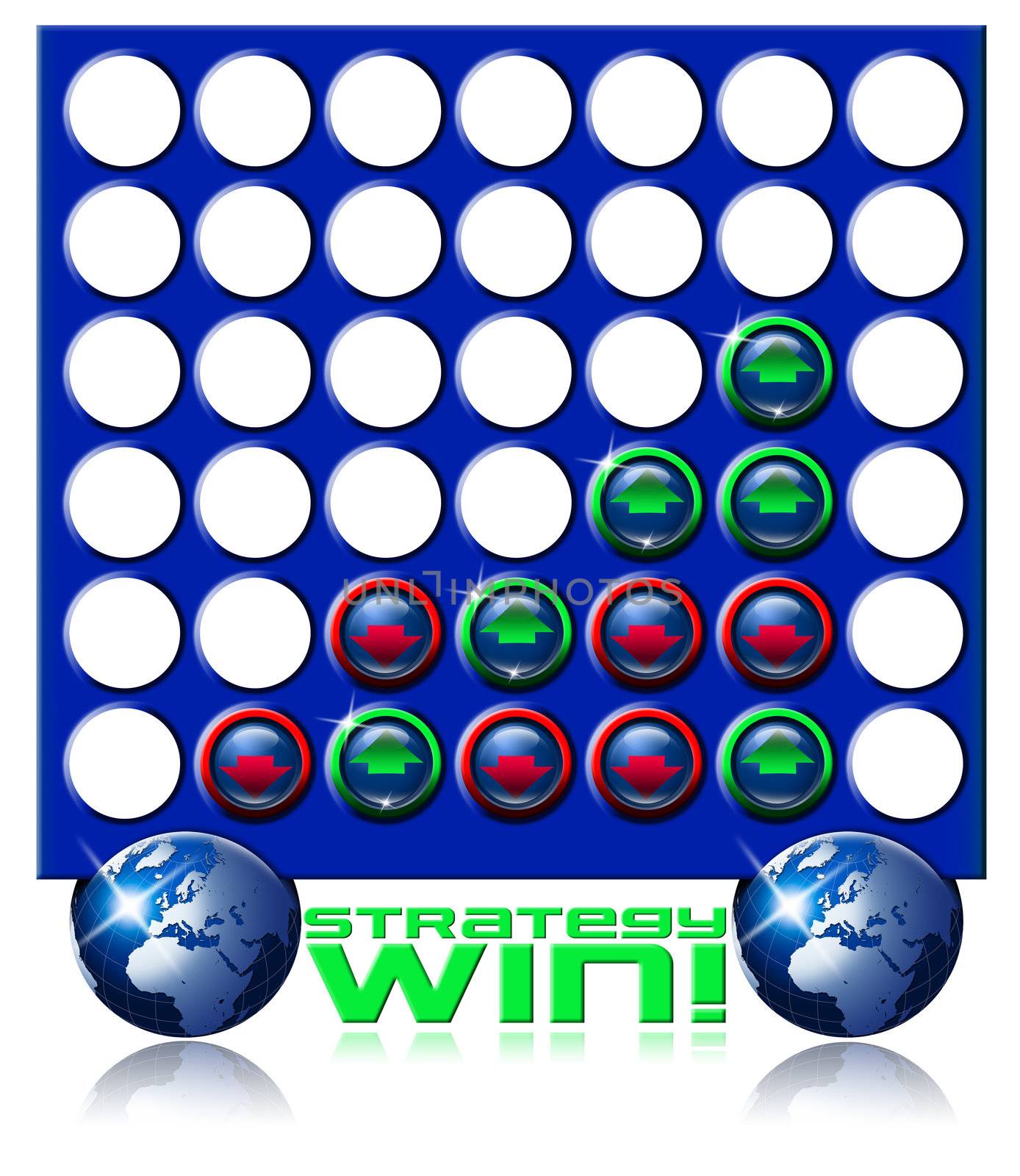 Strategy game metaphor for success, affirmation and conpetition