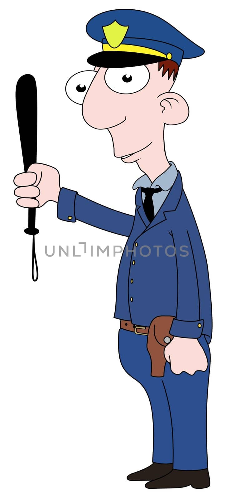 Isolated cartoon Cop character