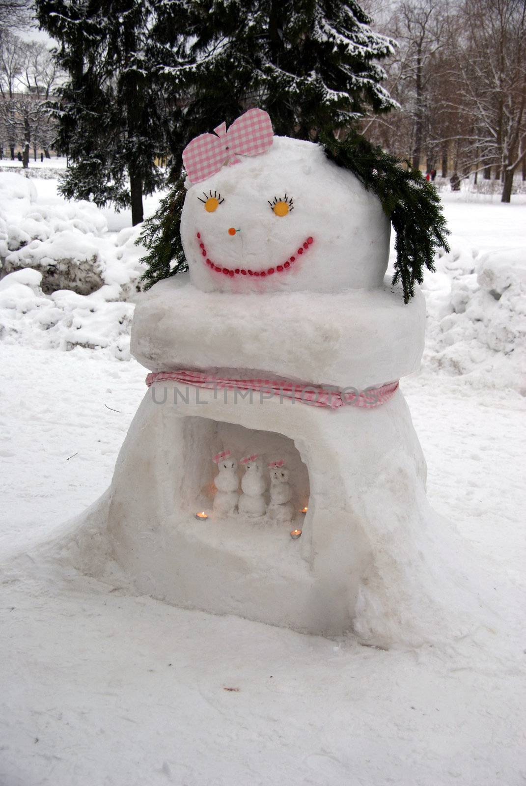 I have seen this snowman in city park of Tallinn, Estonia 