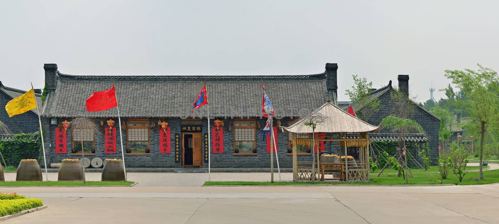 Chinese restaurant in north China. Jilin province near Changchun, rural area.