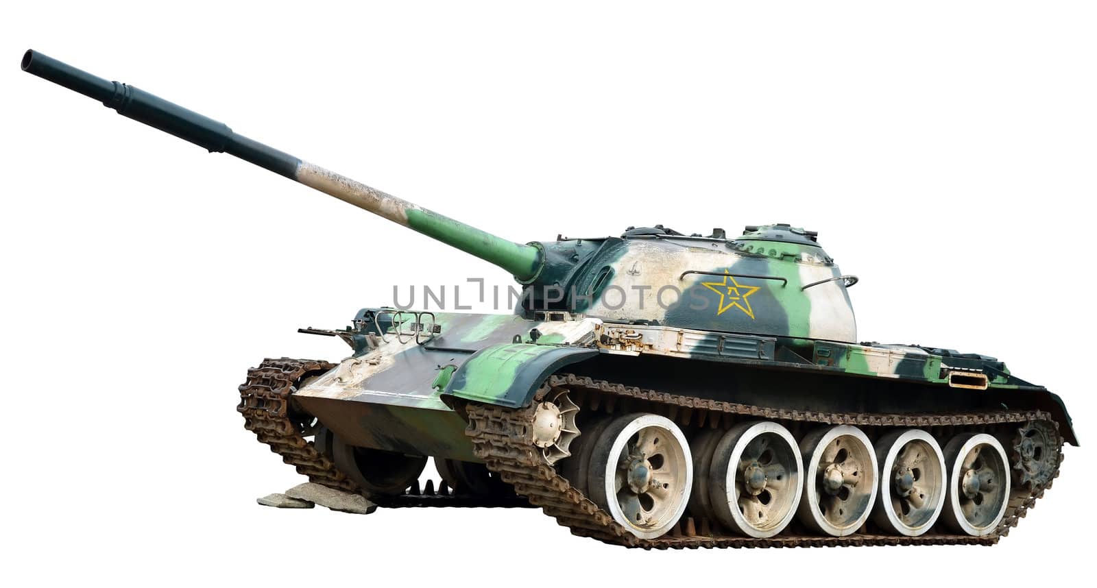 Chinese tank isolated on white background