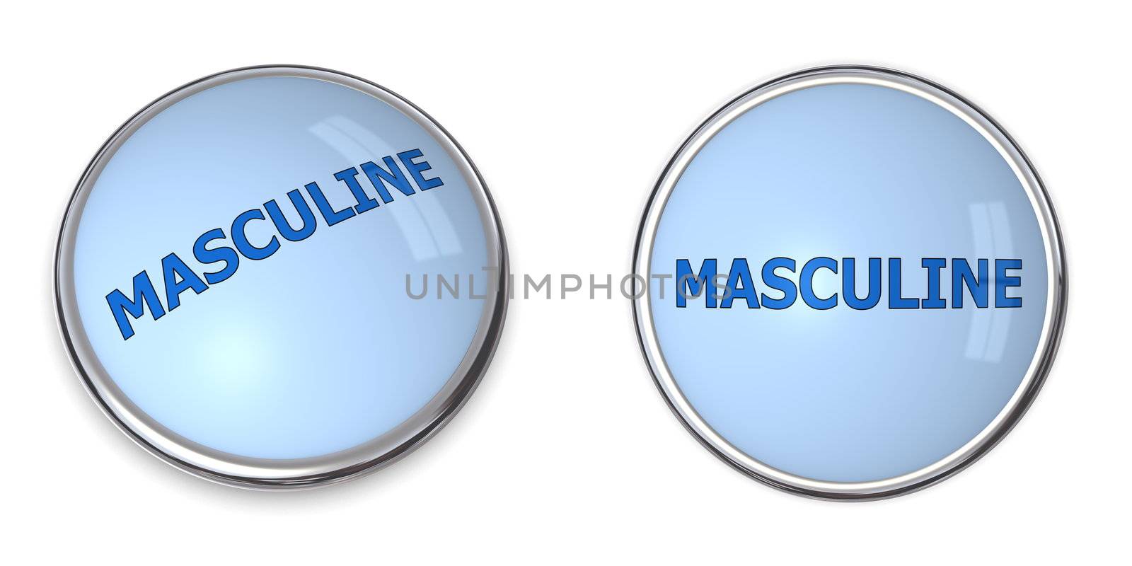 Button Blue Word Masculine by PixBox