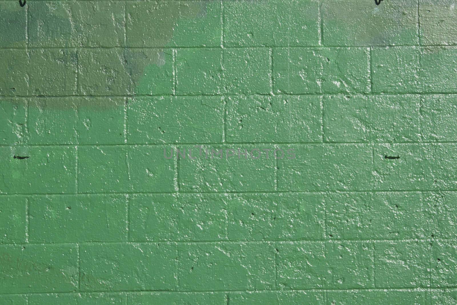 Green brick wall by jeremywhat