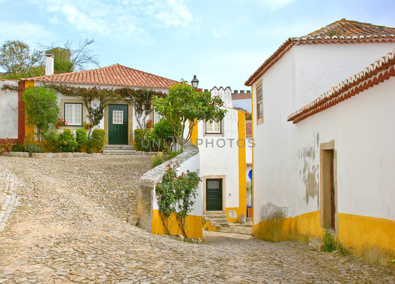 Beautiful medieval walled town Obidos in western Portugal.