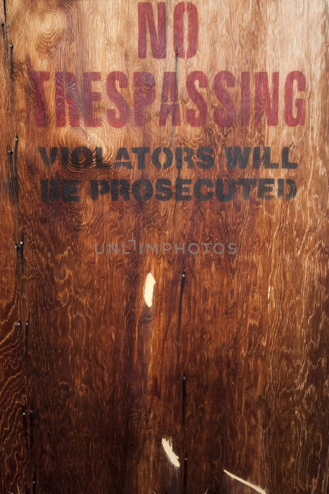 No trespassing on a wood wall by jeremywhat