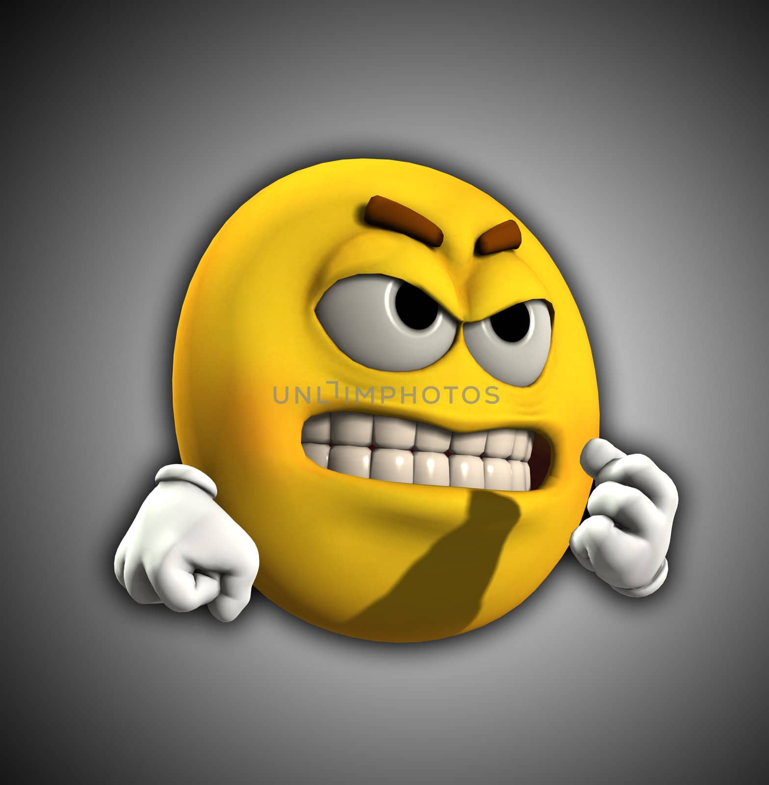 Image of a very angry yellow cartoon man.