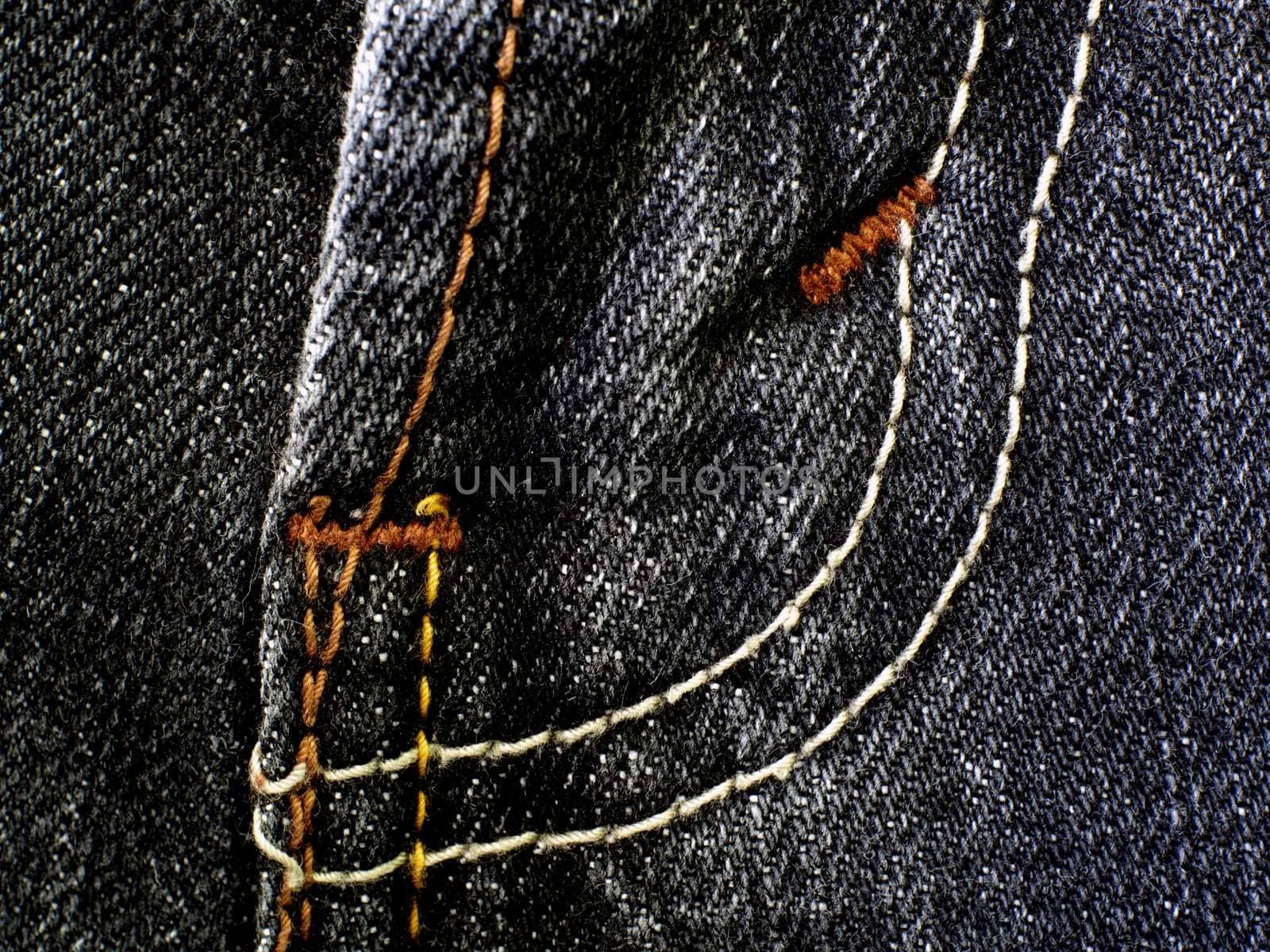 Close up of denim fabric.