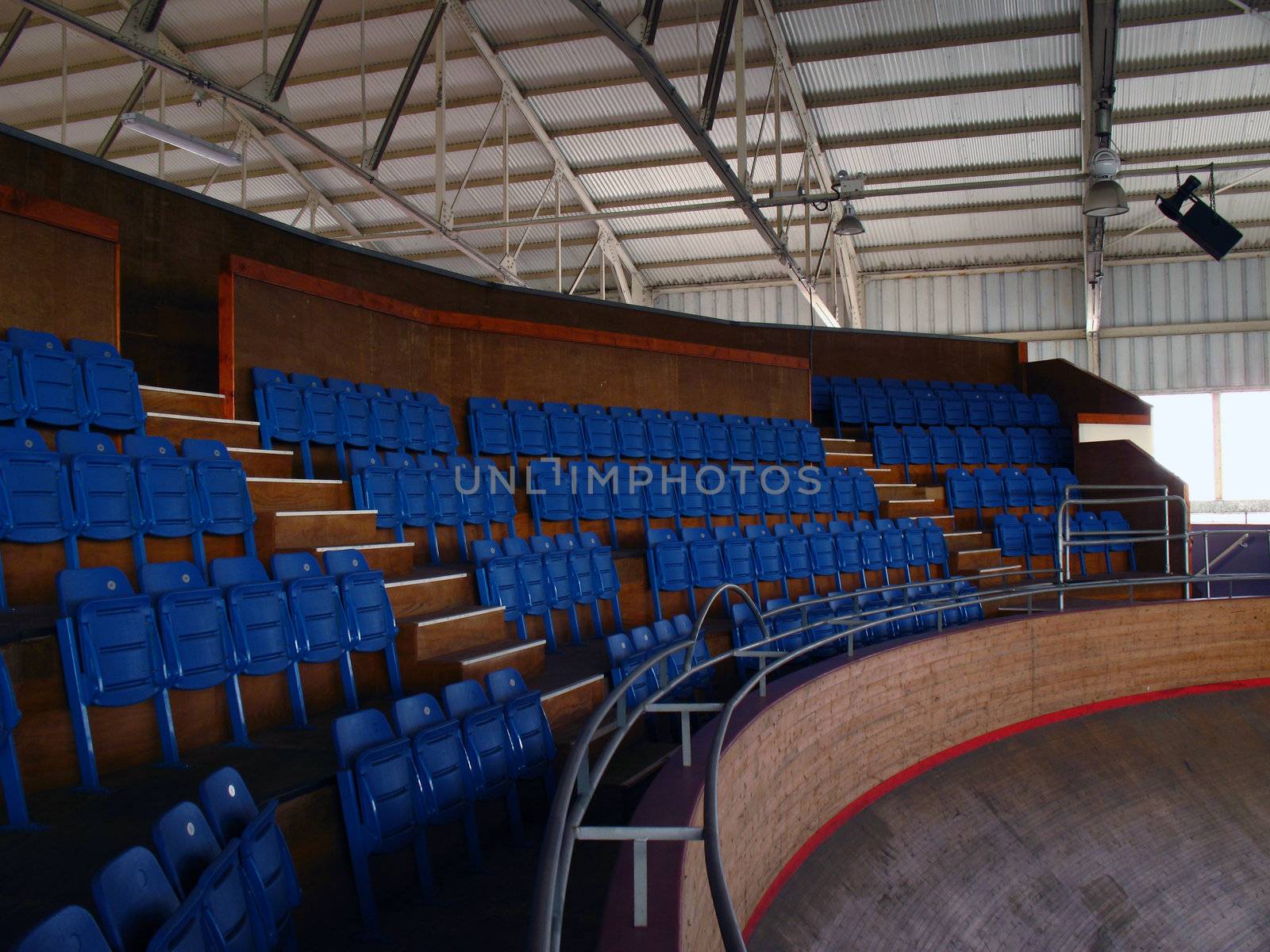 Spectator area of Velodrome at Calshot Activity Centre
