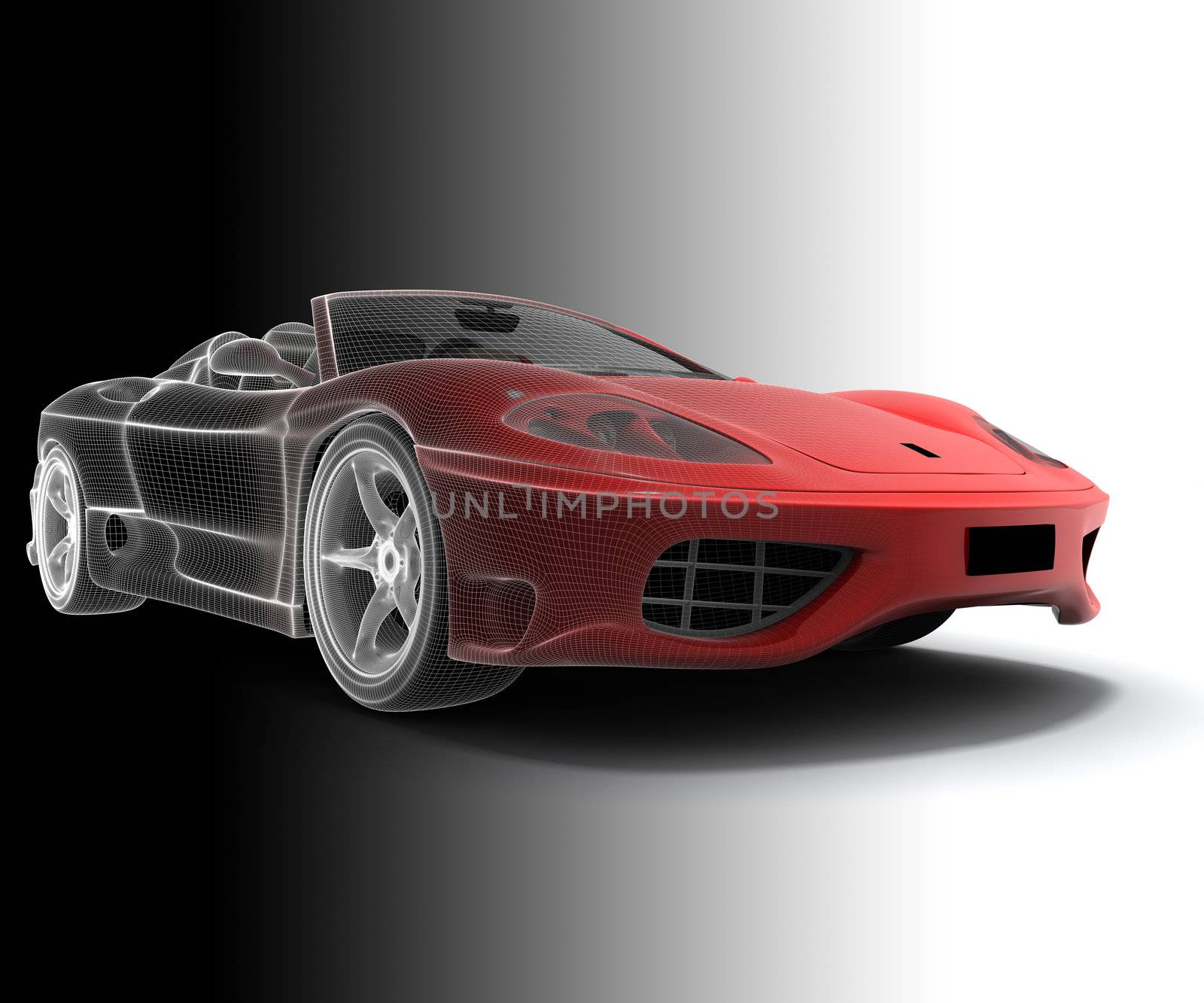 Wireframe car