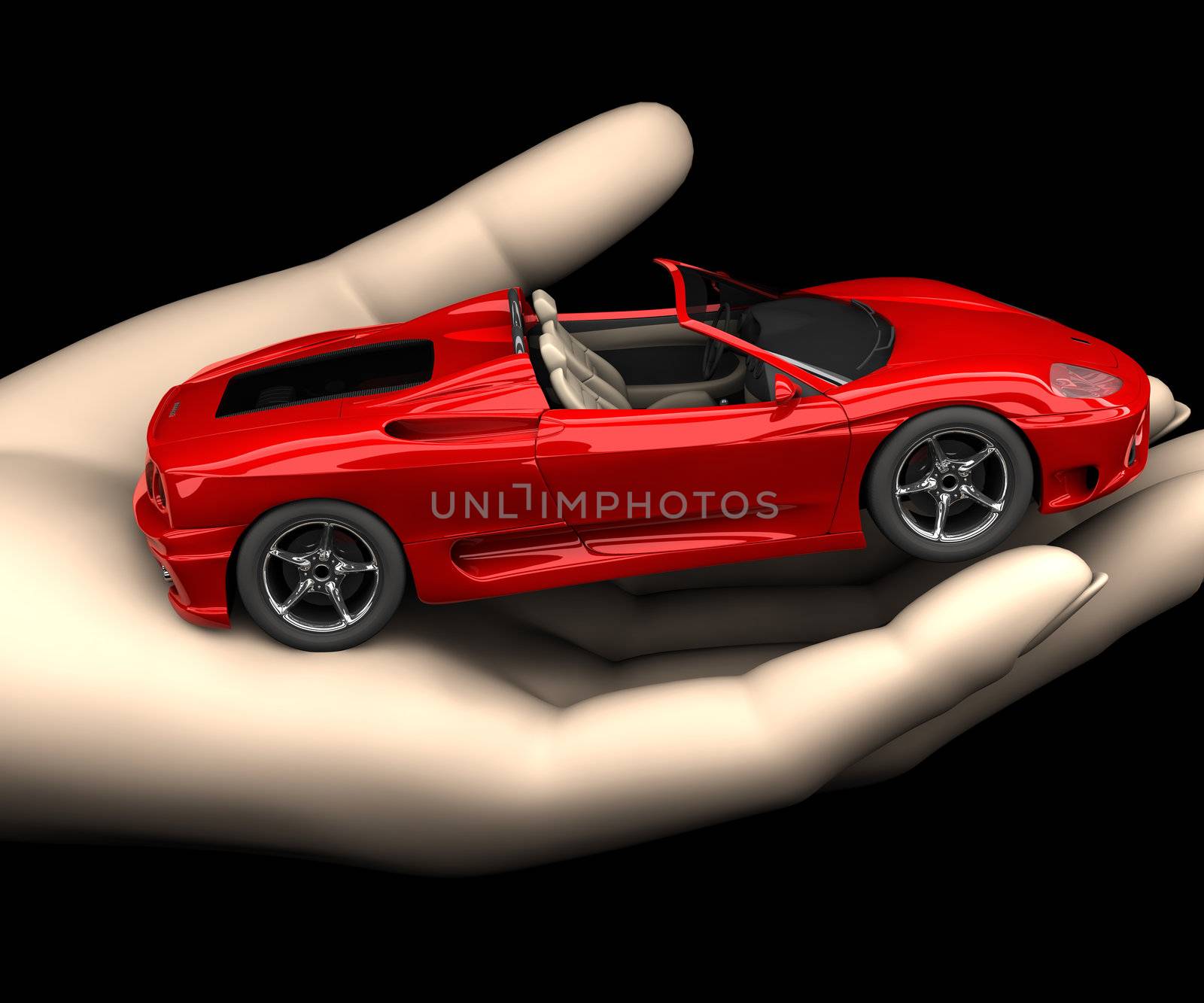 A little car in a hand