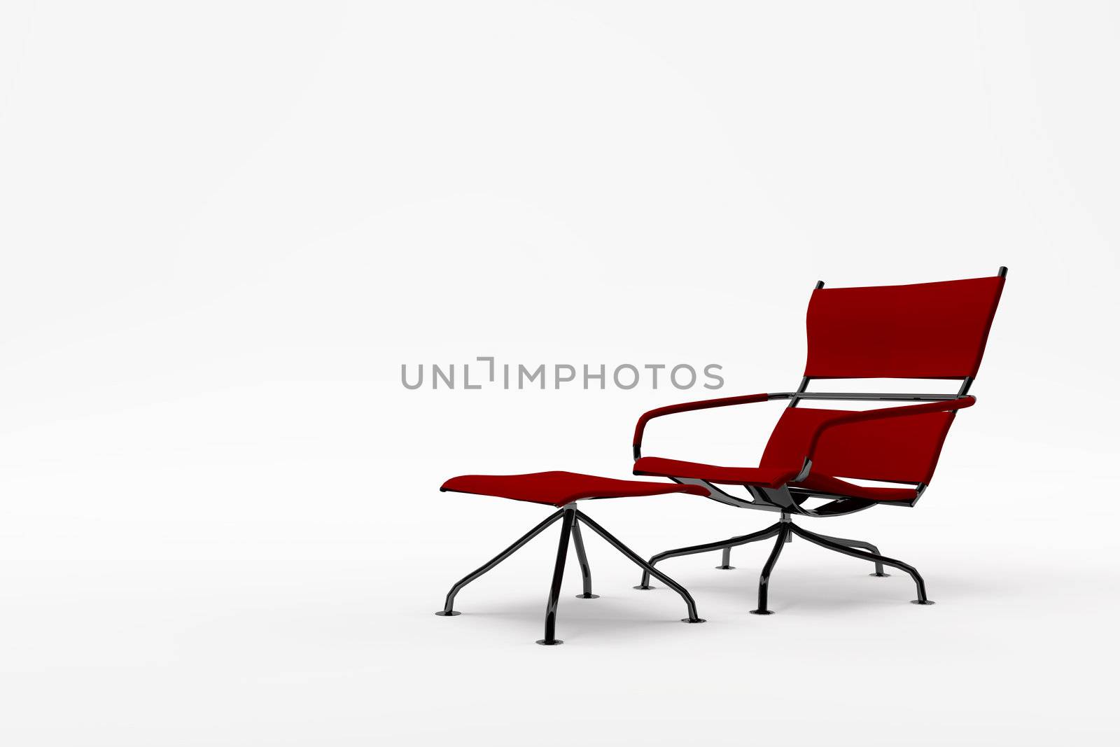 A red armchair