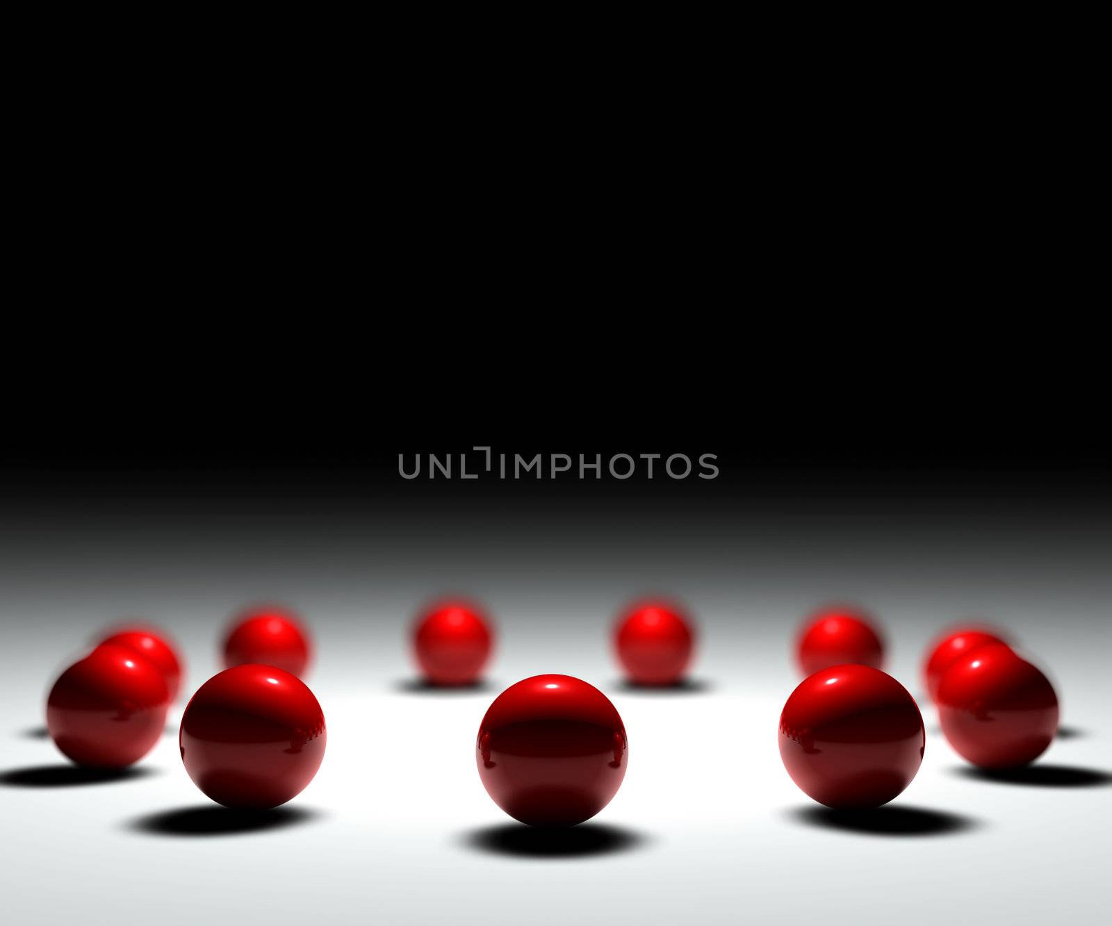 Eleven red balls