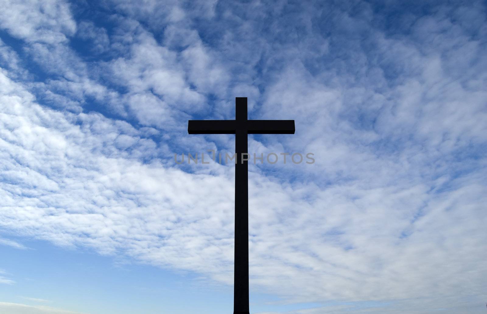 A cross in the blue sky