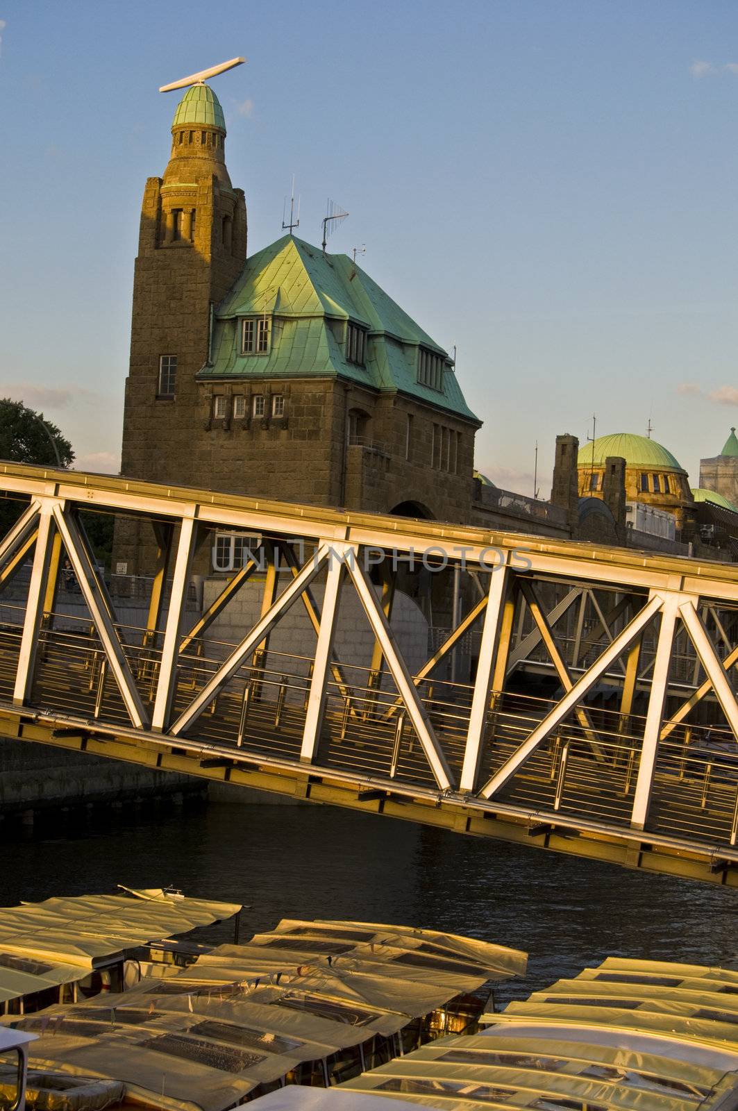 part of the famous Landungsbruecken in Hamburg