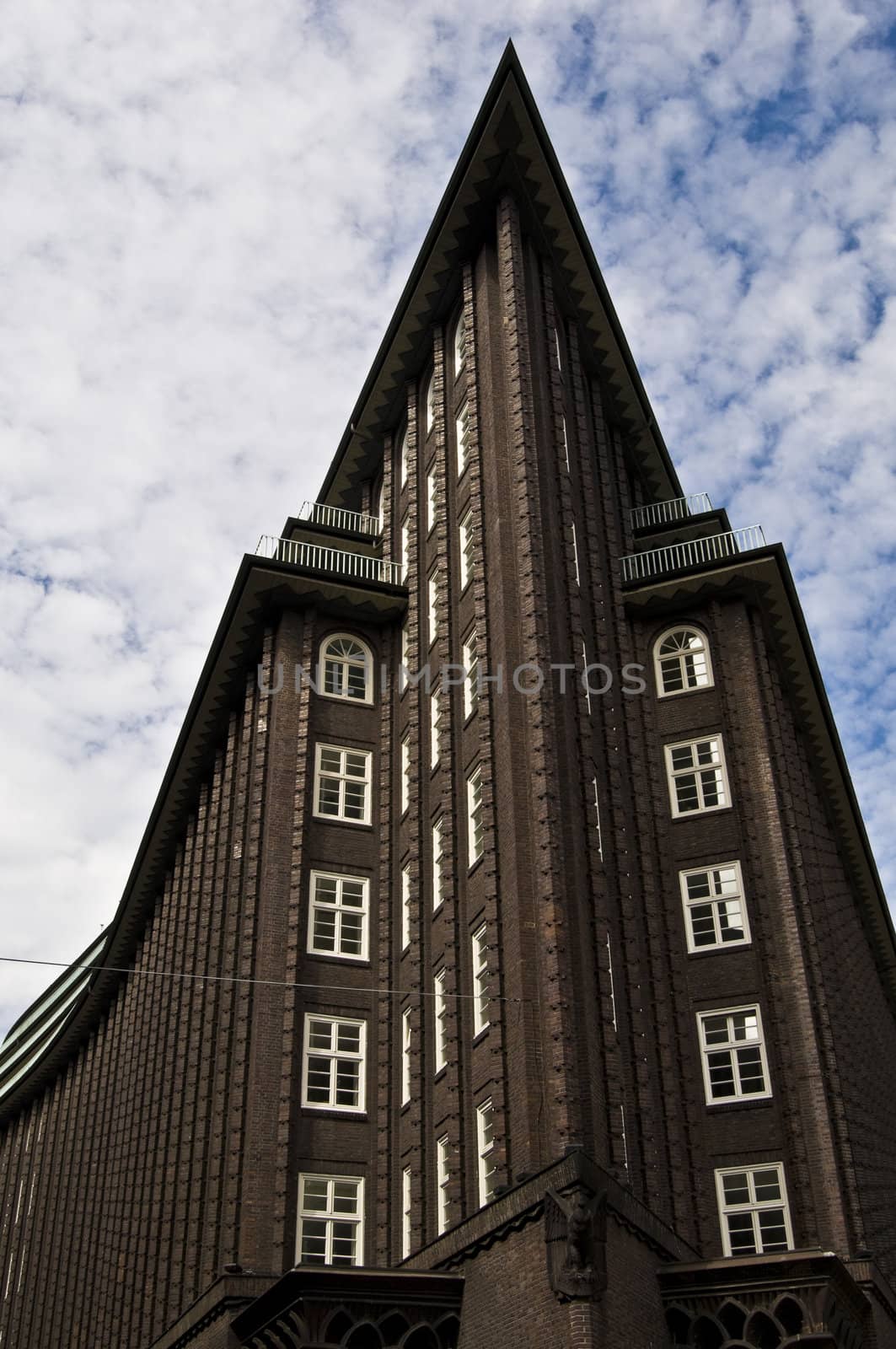 famous old building in Hamburg looking like a huge ship