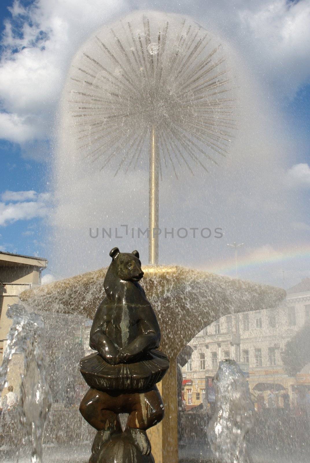 The fountain in the form of a dandelion flower in Saratov