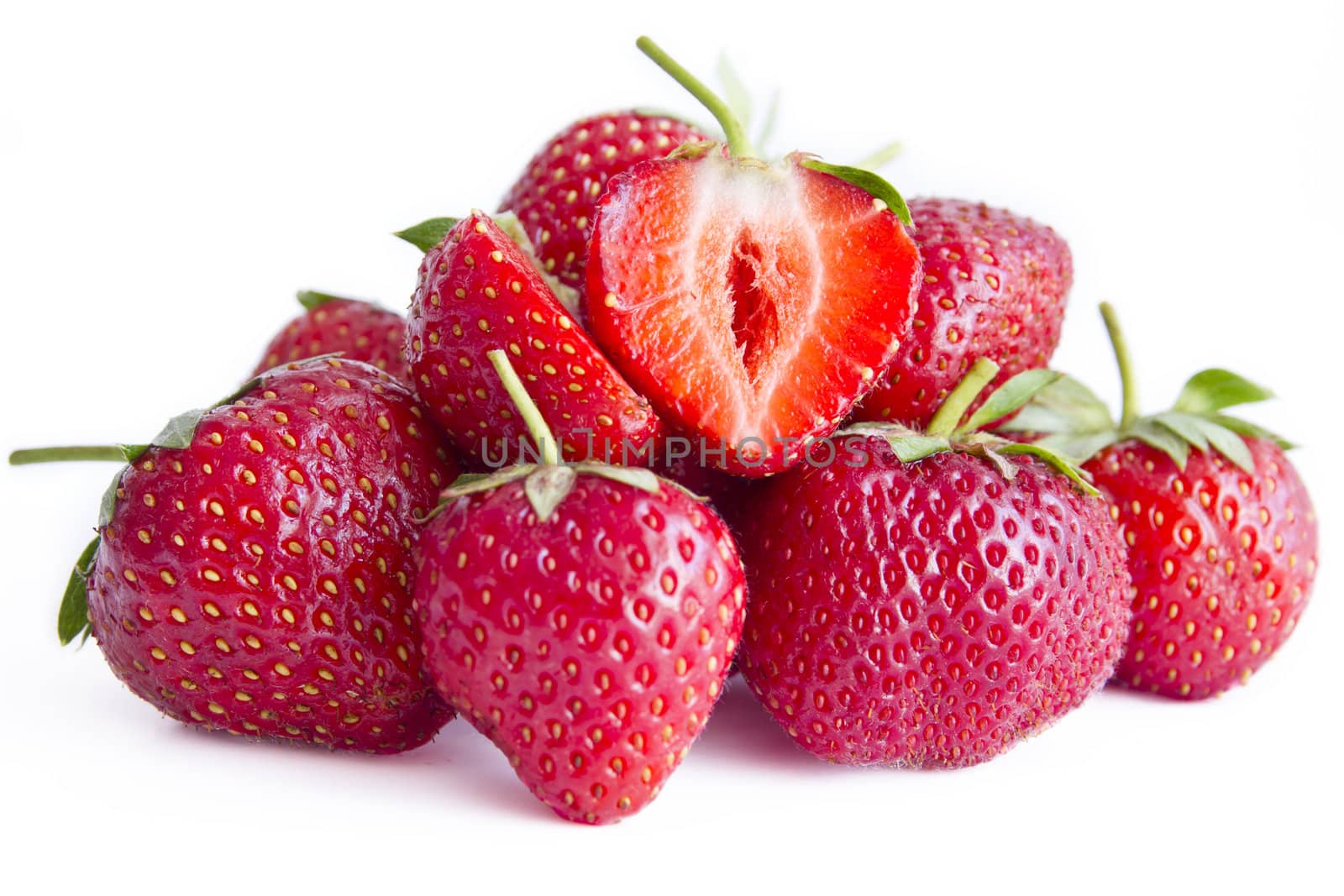 strawberry on white background shot in studio