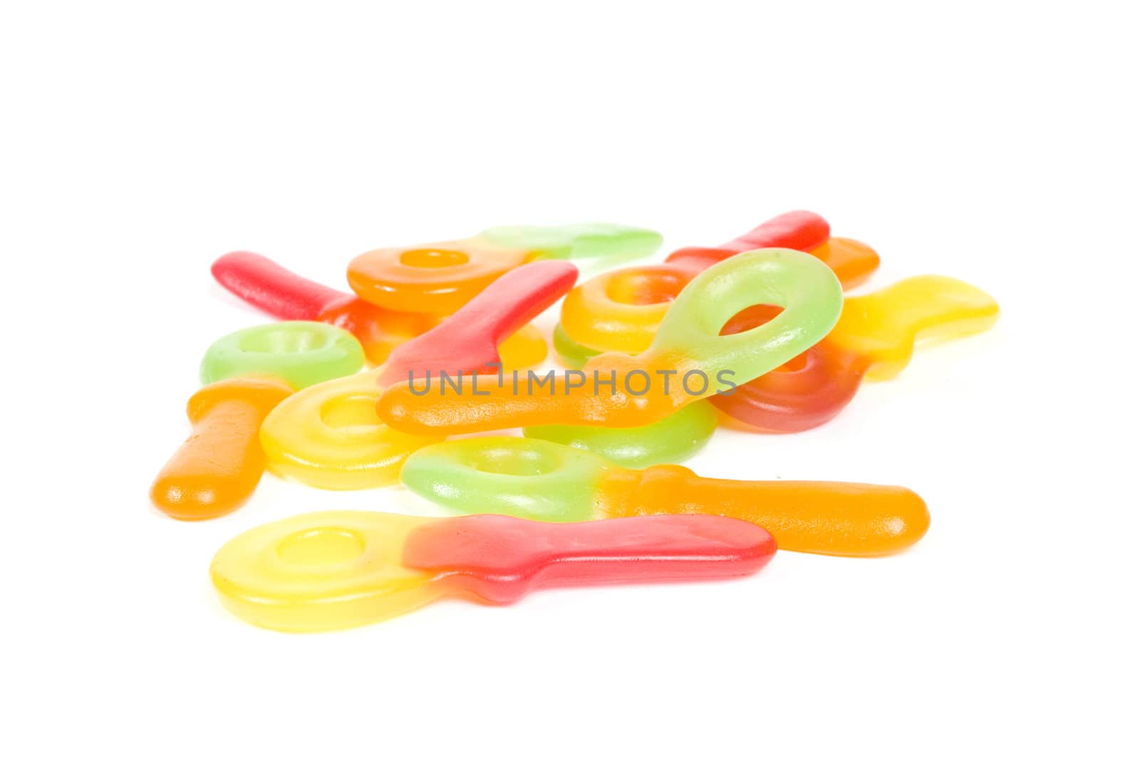 sweet key candies isolated on a white background