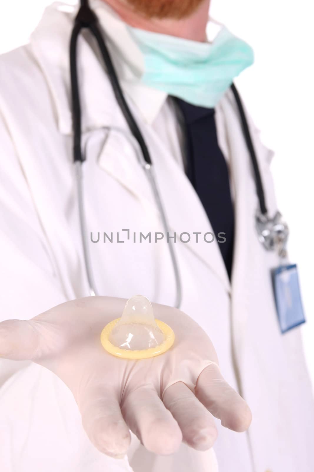 Details an doctor with condom