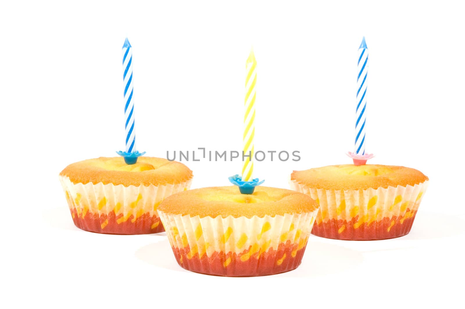 Birthday cupcake with candle by ladyminnie