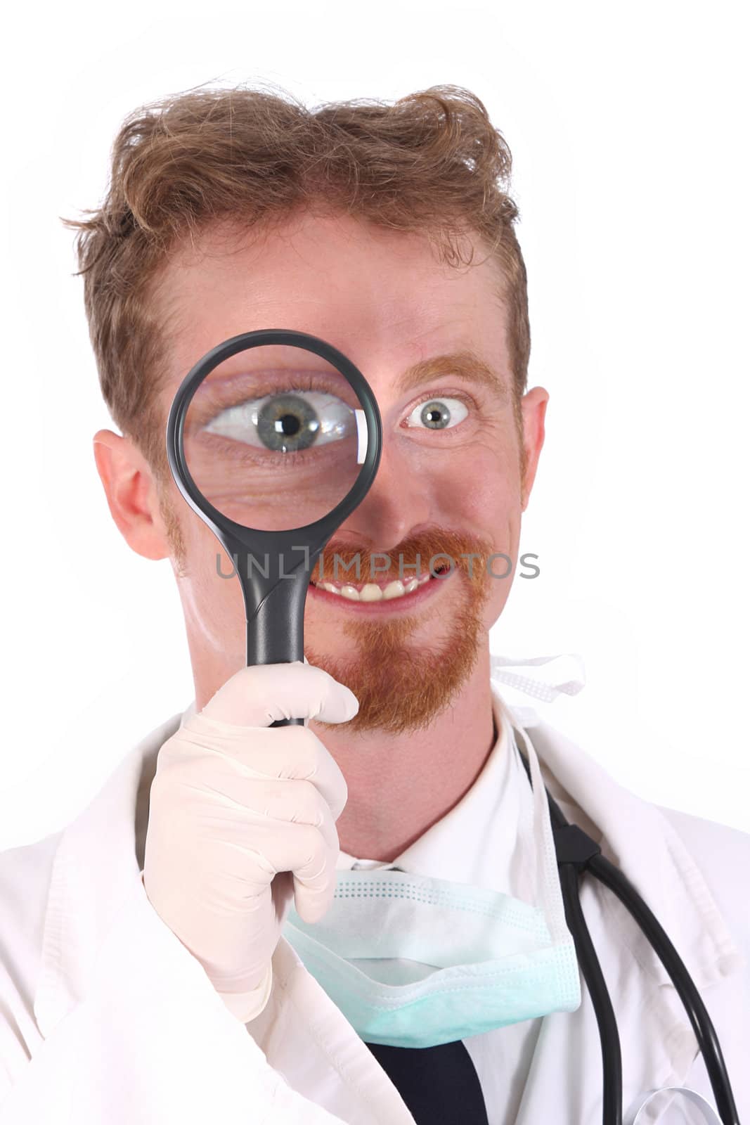 smiling doctor with loupe by vladacanon