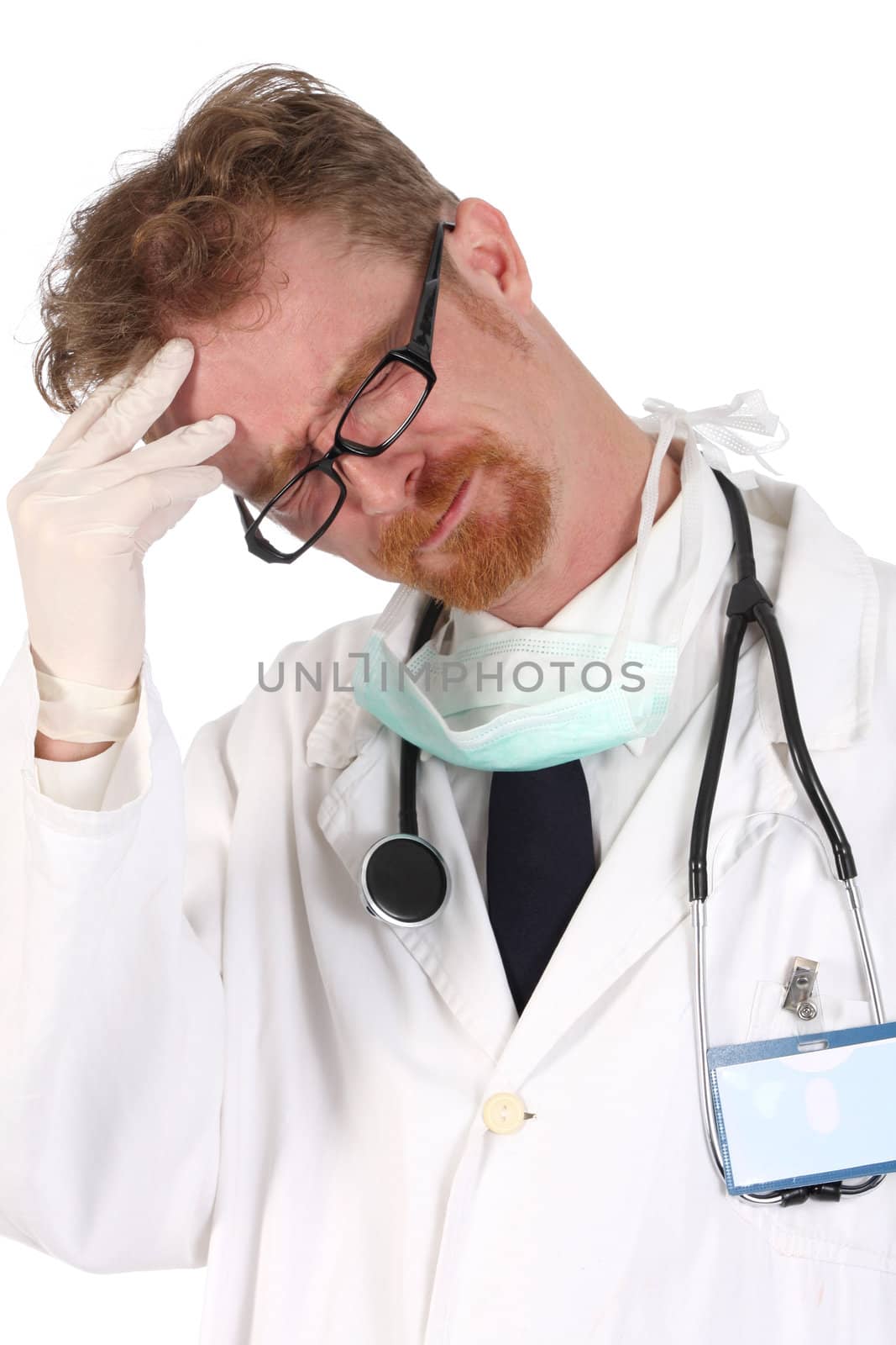 doctor having headache  by vladacanon