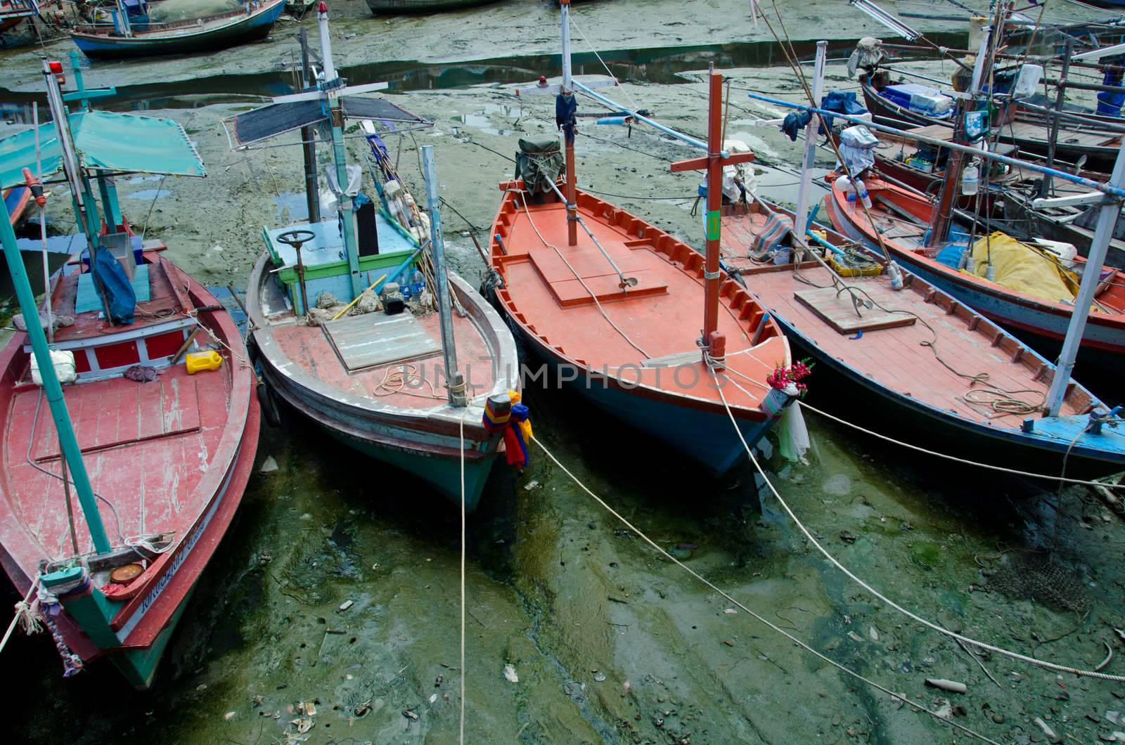 Coastal fishing boats by chatchai