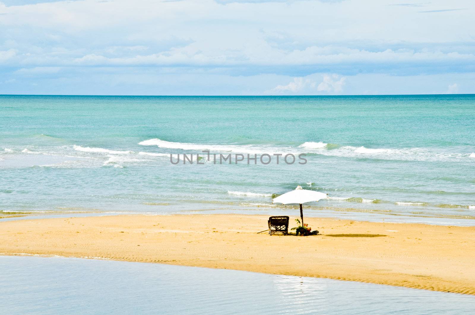 View of nice hammock on the beach, thailand.