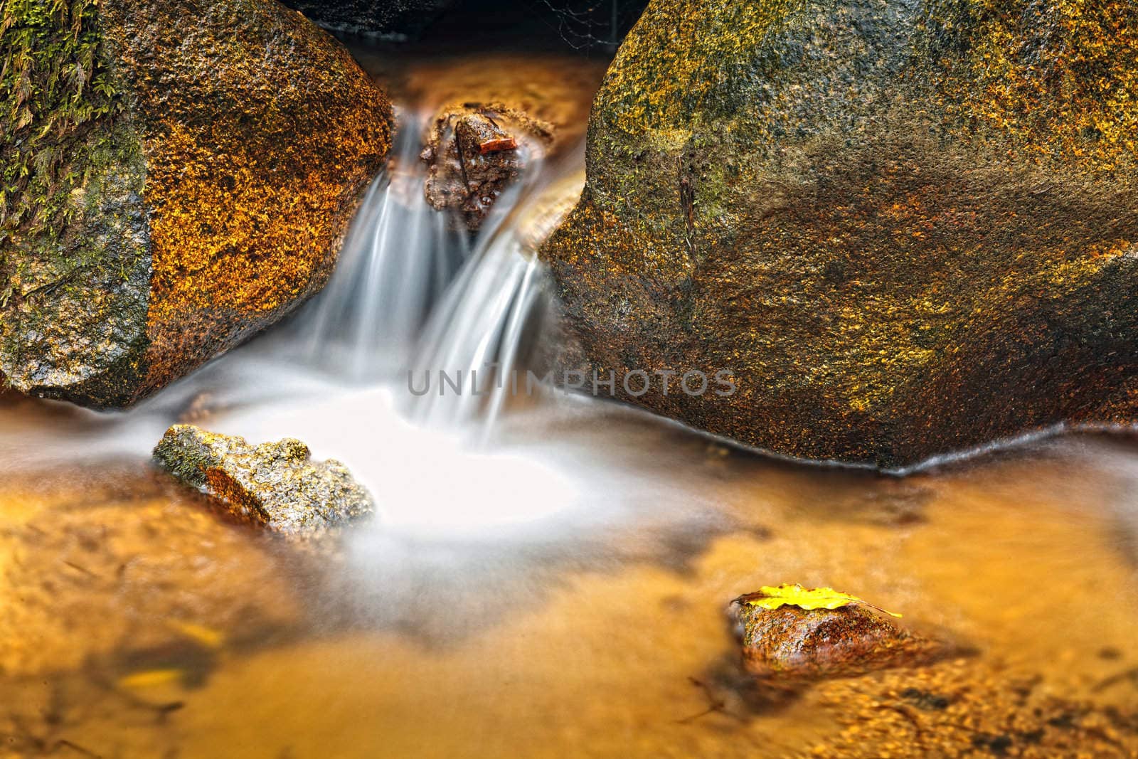 Small natural waterfall in the National Park Sintra-Cascais.