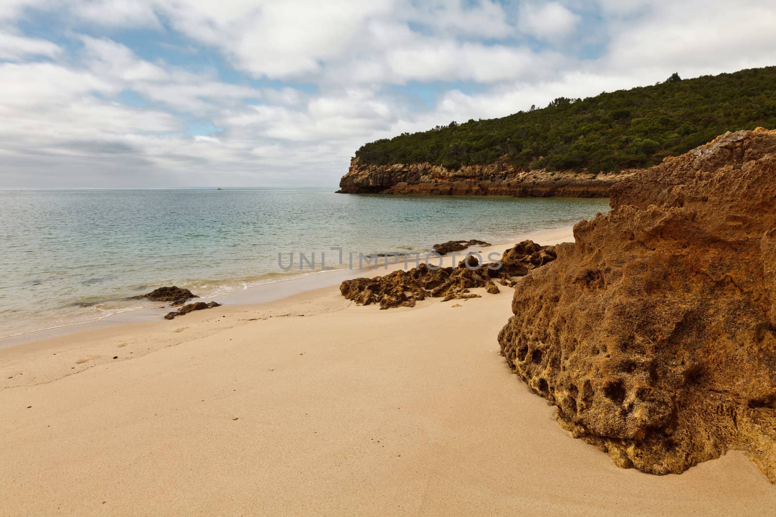 Beach landscape in the National park of Arrabida.