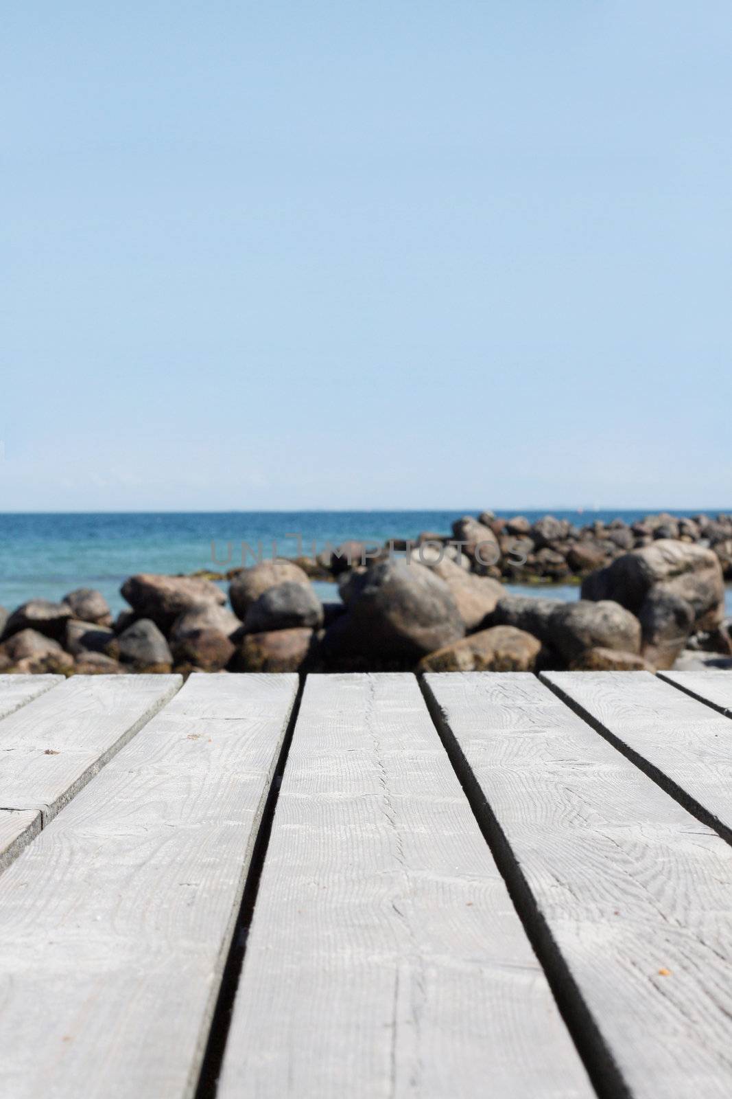 Closeup on the wooden pier