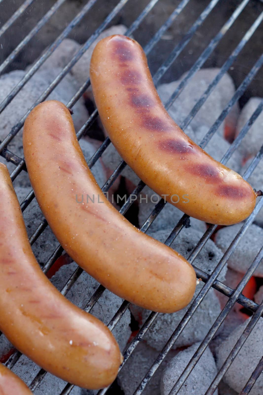 Sausages on a barbecue