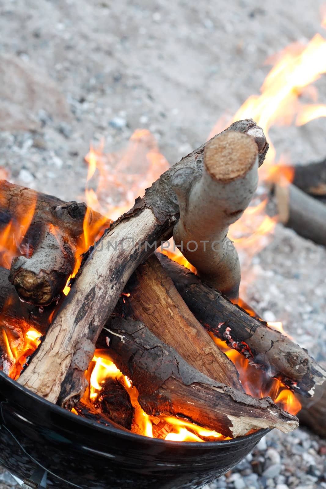 An outdoor fire