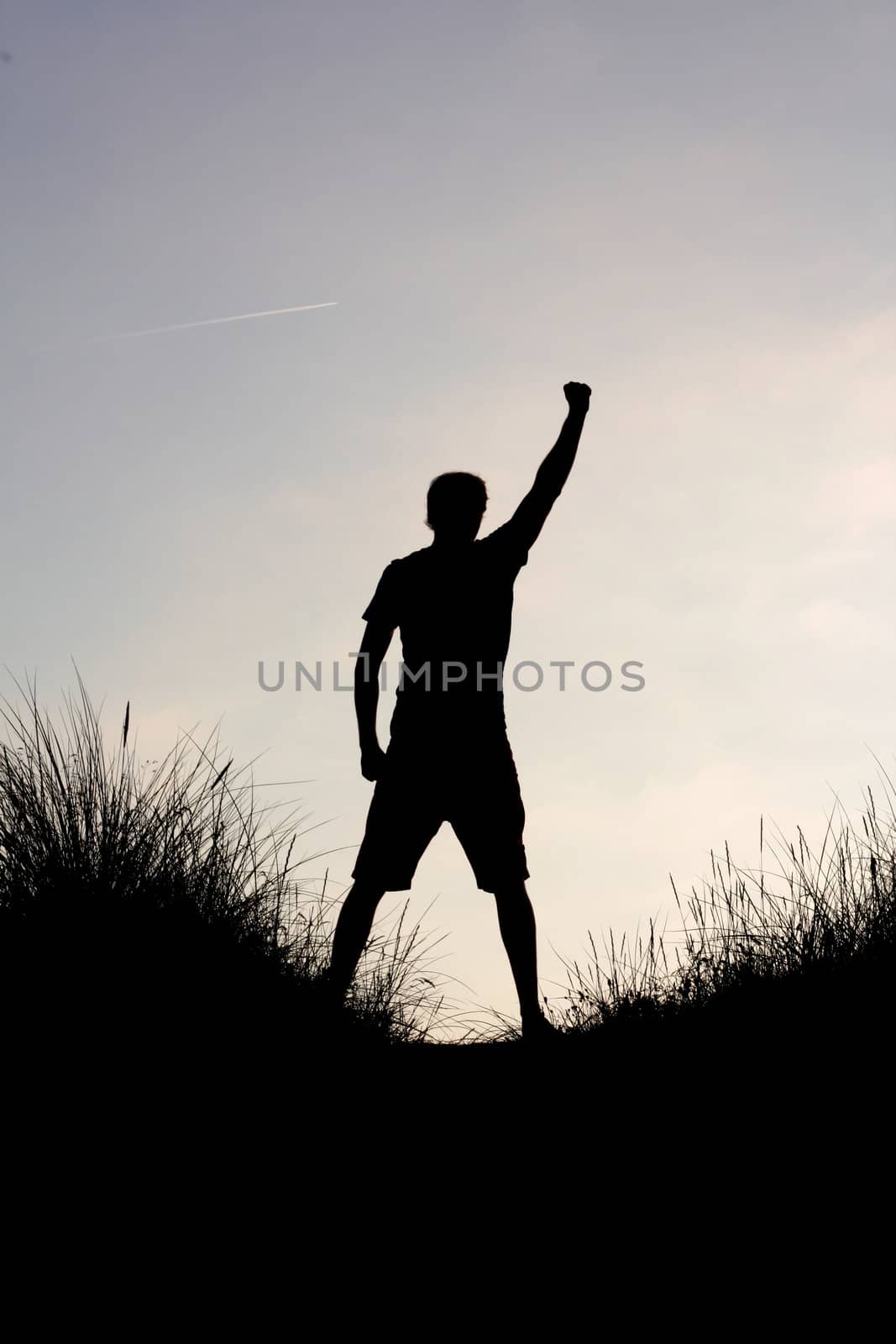 A man enjoying success