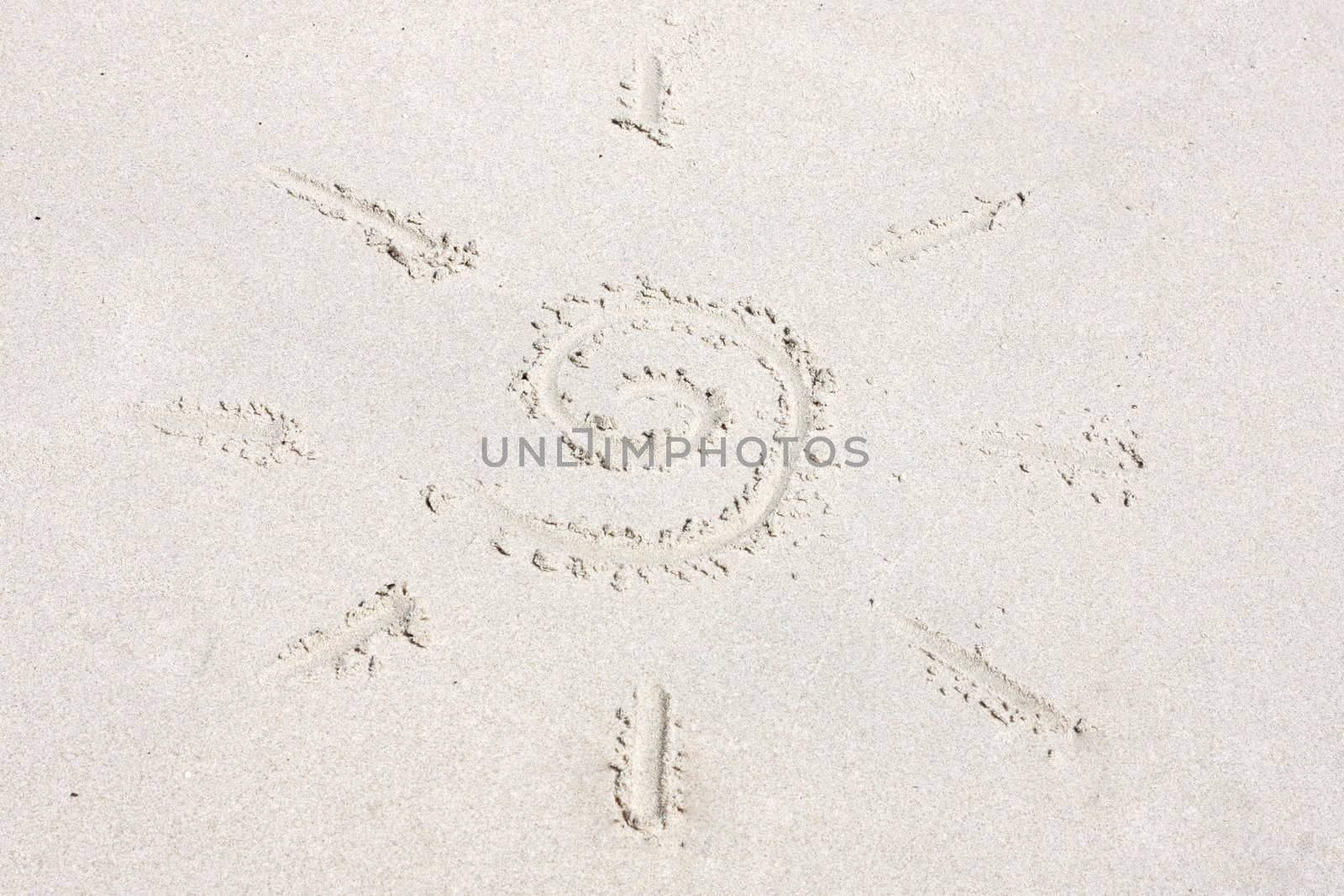 A sun symbol in the sand