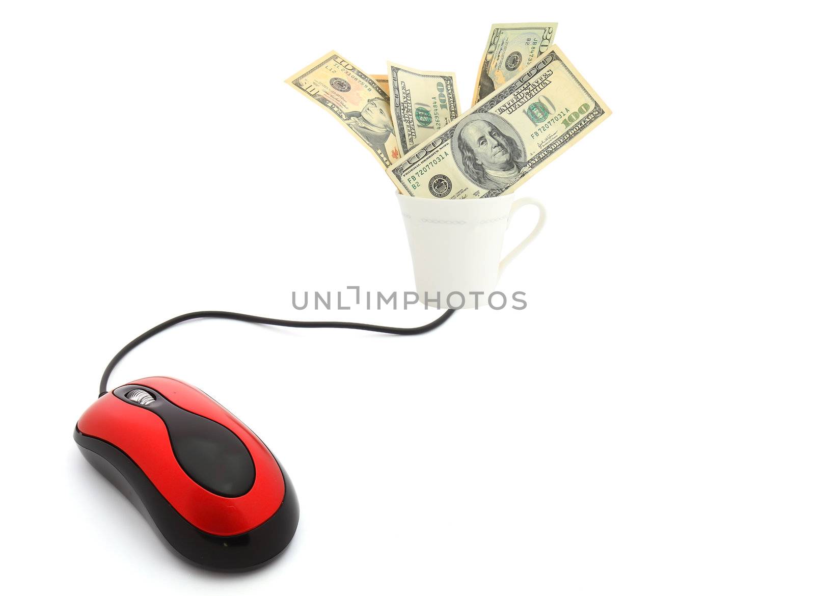 E-commerce - computer mouse and money  by rufous