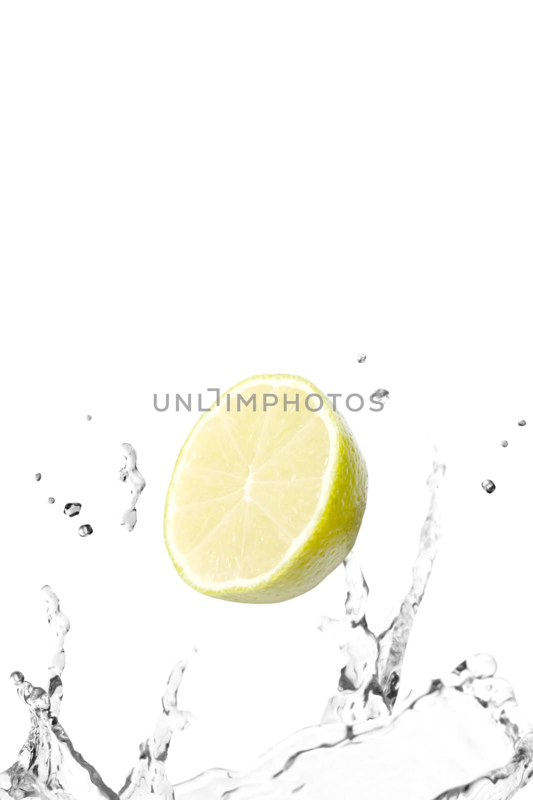 Lime splashing in water