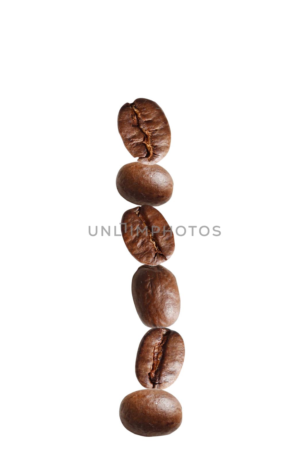 Coffee beans in a stack