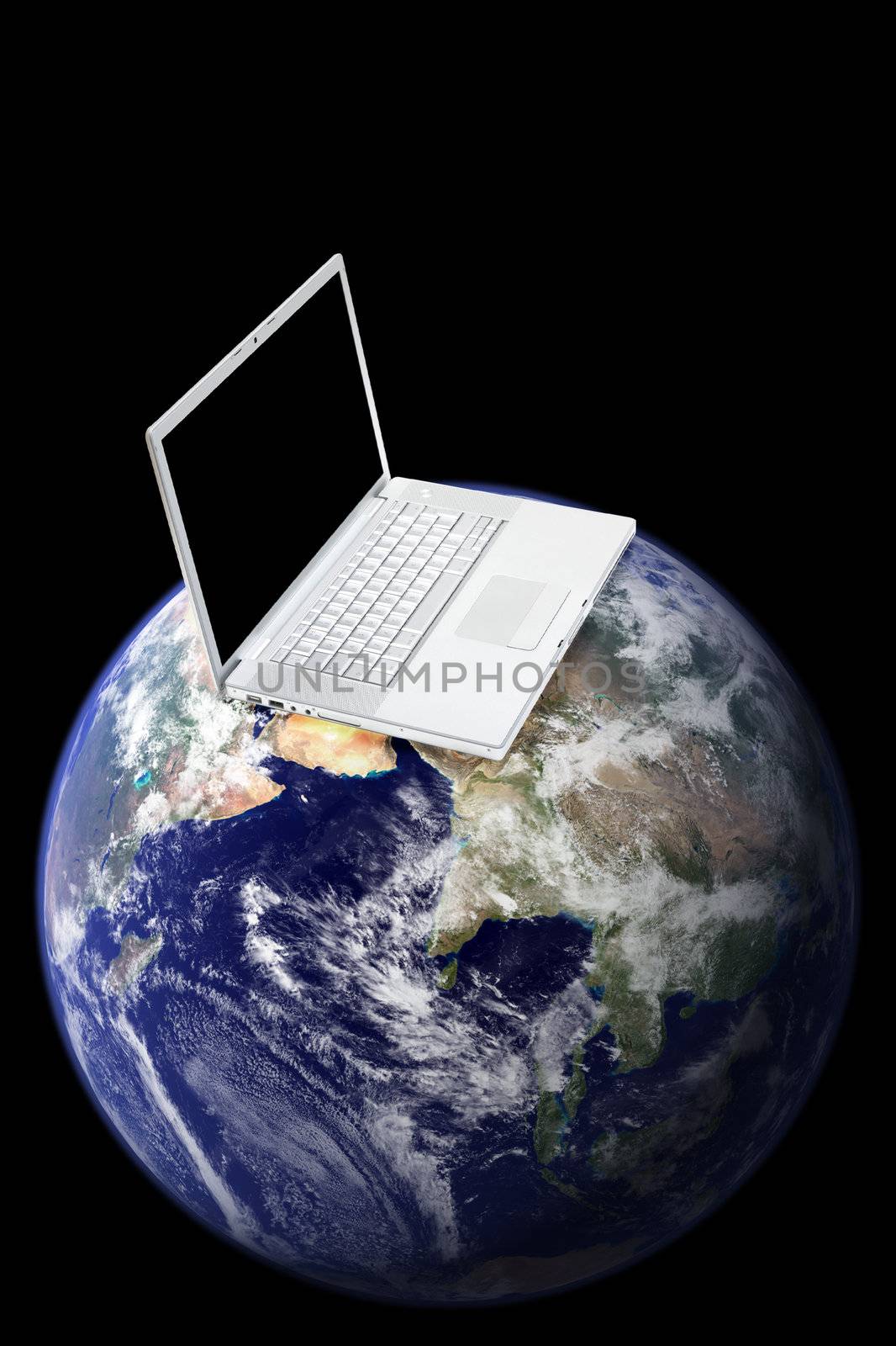 A laptop on top of the world