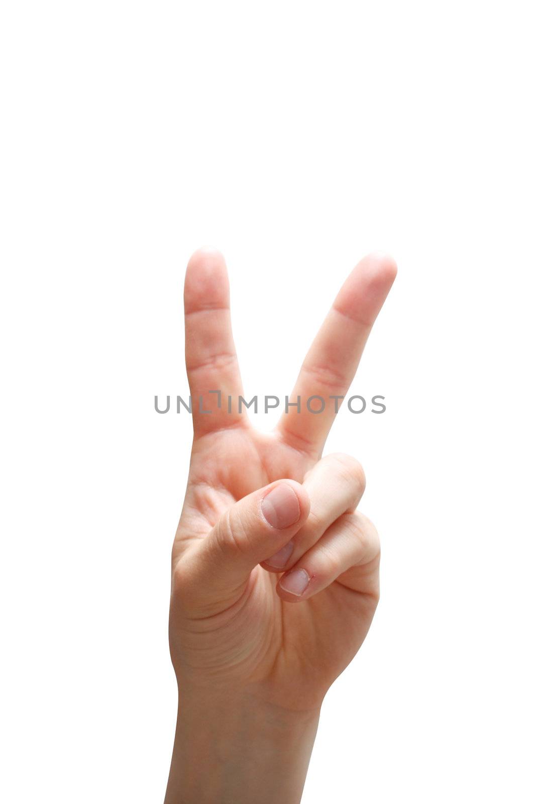 An isolated peace sign