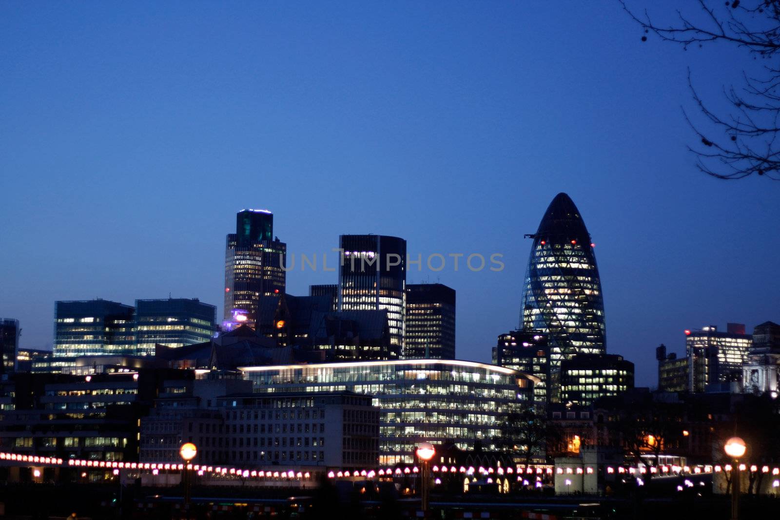 The Gherkin and other modern buildings