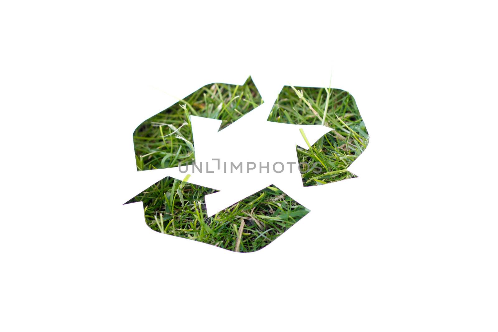 A recycle logo of grass